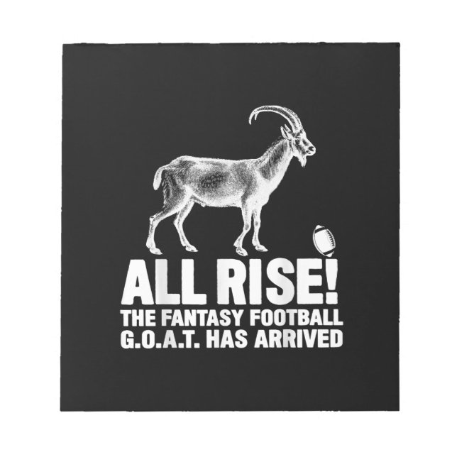 League Champion Fantasy Football Goat Gift Notepad (Front)