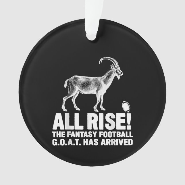 League Champion Fantasy Football Goat Gift Ornament (Front)