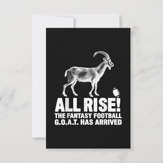 League Champion Fantasy Football Goat Gift RSVP Card (Front)
