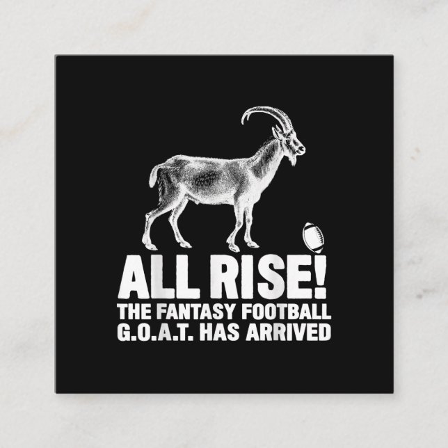 League Champion Fantasy Football Goat Gift Square Business Card (Front)