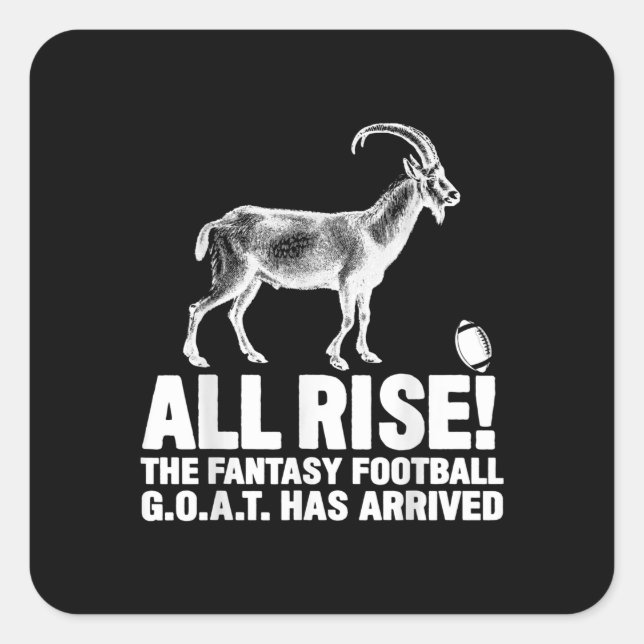 League Champion Fantasy Football Goat Gift Square Sticker (Front)
