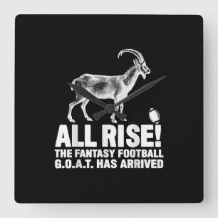 League Champion Fantasy Football Goat Gift Square Wall Clock