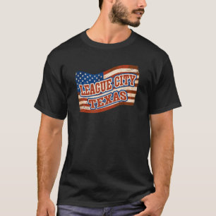 League City National Texas Day Vintage American Fl T-Shirt