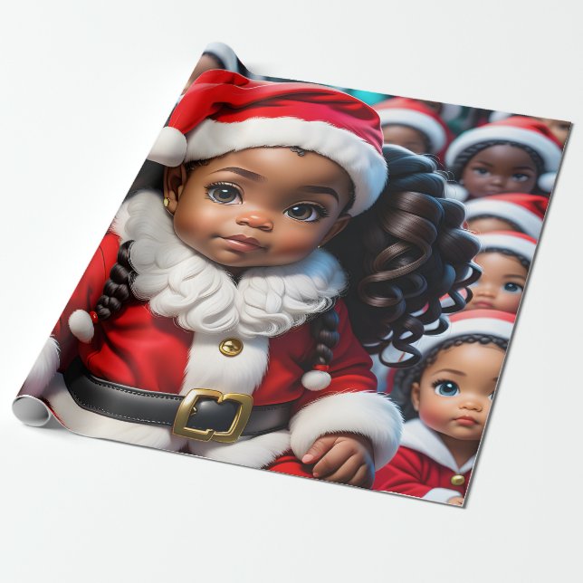 League of Lady Santas Wrapping Paper (Unrolled)