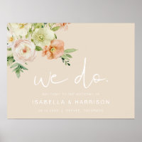 LEAH Creamy Beige Floral We Do Wedding Welcome