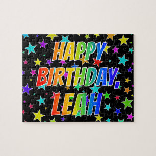 "LEAH" First Name, Fun "HAPPY BIRTHDAY" Jigsaw Puzzle