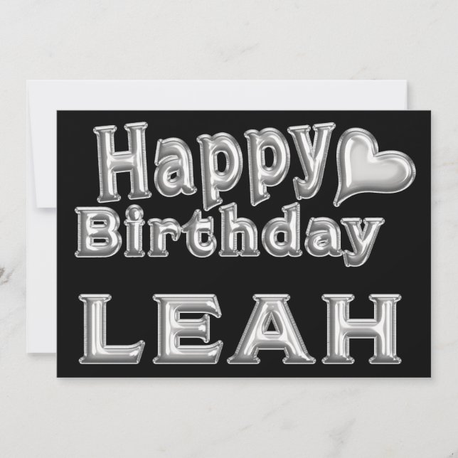 Leah Happy Birthday Karte Grußkarte mit Herz Card (Front)