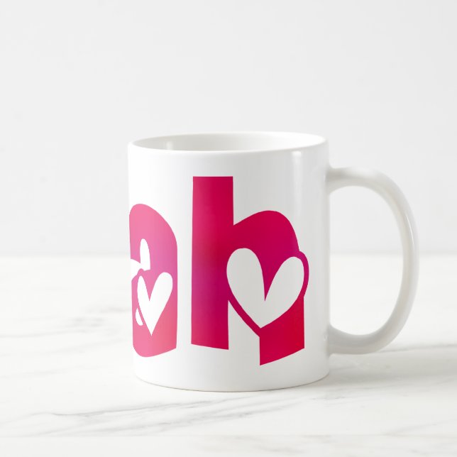 Leah in Hearts Coffee Mug (Right)