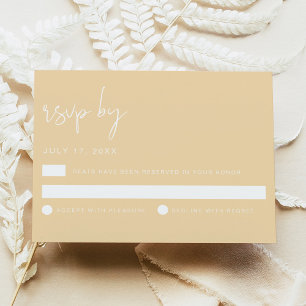 LEAH Minimalist Butter Yellow Wedding RSVP Card