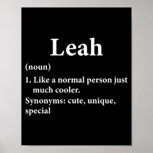 Leah Name Definition Funny D  Poster