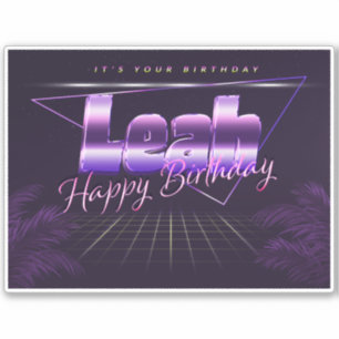 Leah Name First name lila retro Sticker Birthday