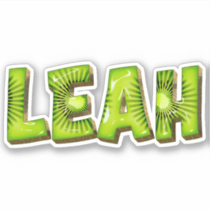 Leah Name Kiwi Design Sticker