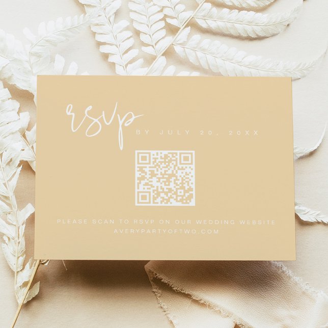 LEAH Pastel Butter Yellow QR Code RSVP Card (Creator Uploaded)