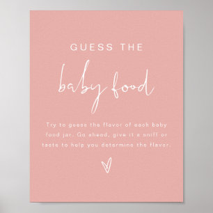 LEAH Pastel Guess the Baby Food Baby Shower Game Poster