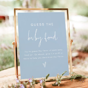 LEAH Pastel Guess the Baby Food Baby Shower Game Poster