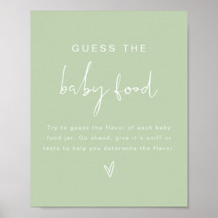 LEAH Pastel Guess the Baby Food Baby Shower Game Poster