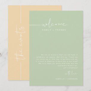 LEAH Pastel Wedding Weekend Welcome Schedule Invitation
