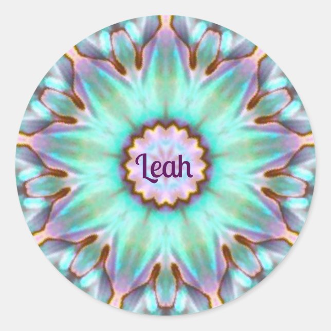 LEAH ~ Personalised Paua Shell Sticker ~ (Front)