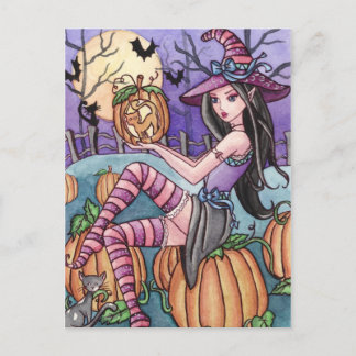 Leah - Pumpkin Witch Postcard