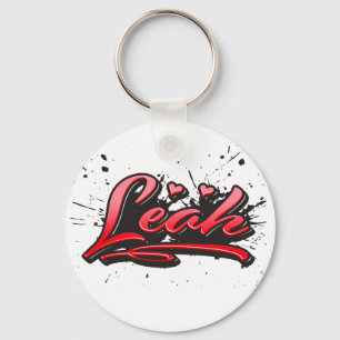 Leah red Heart Graffiti Schlüsselanhänger Key Ring