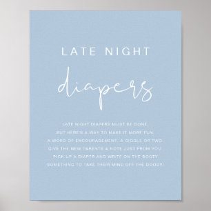 LEAH Vibrant Pastel Blue Late Night Diapers Game Poster