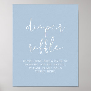 LEAH Vibrant Pastel Dusty Blue Diaper Raffle Game  Poster
