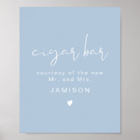 LEAH Vibrant Pastel Dusty Blue Wedding Cigar Bar