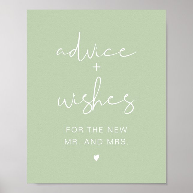 LEAH Vibrant Pastel Green Advice & Wishes Sign (Front)