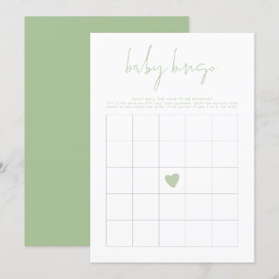 LEAH Vibrant Pastel Green Baby Shower Bingo Game Invitation