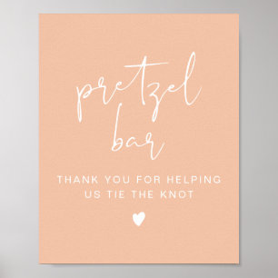 LEAH Vibrant Pastel Orange Pretzel Bar Table Sign