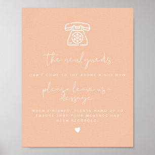 LEAH Vibrant Pastel Orange Telephone Guestbook 
