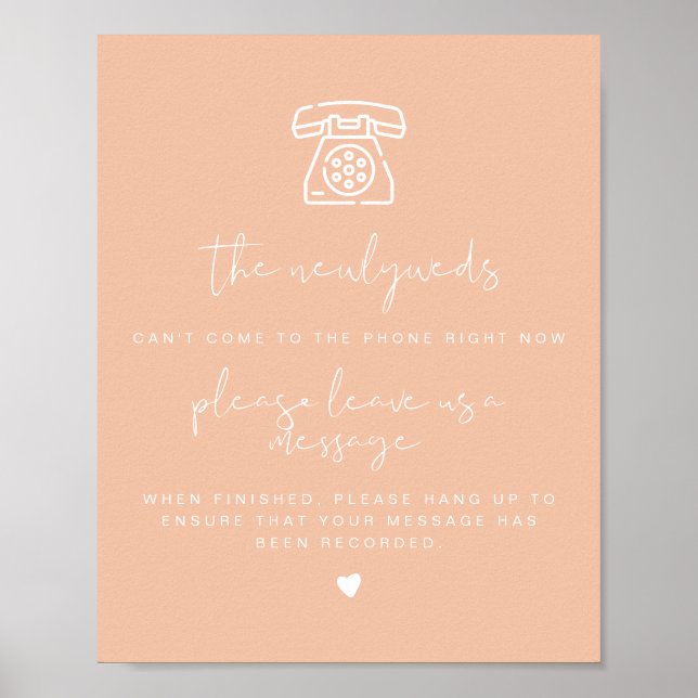 LEAH Vibrant Pastel Orange Telephone Guestbook  (Front)
