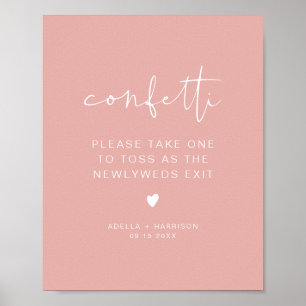 LEAH Vibrant Pastel Pink Spring Confetti Toss Sign