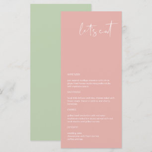 LEAH Vibrant Pastel Pink Spring Let's Eat Menu