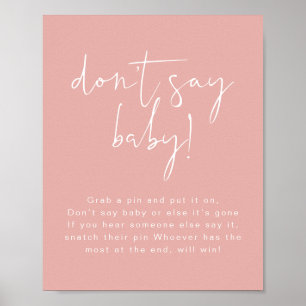 LEAH Vibrant Pastel Pink Sweet Don't Say Baby Sign