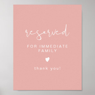 LEAH Vibrant Pastel Pink Wedding Reserved Seating  Poster