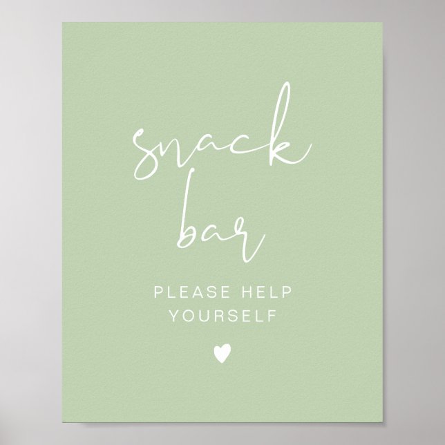 LEAH Vibrant Pastel Pretty Green Spring Snack Bar  Poster (Front)