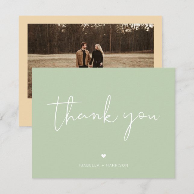 LEAH Vibrant Pastel Pretty Photo Thank You Card (Front/Back)
