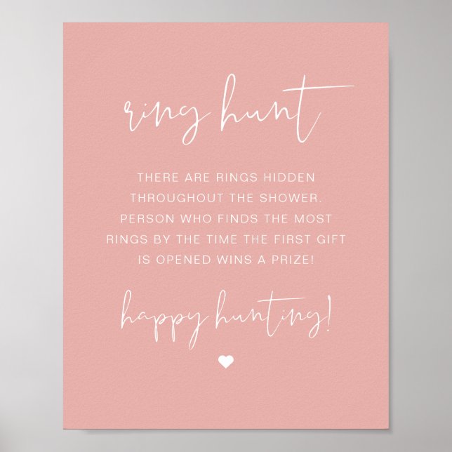 LEAH Vibrant Pastel Ring Hunt Bridal Shower Game Poster (Front)
