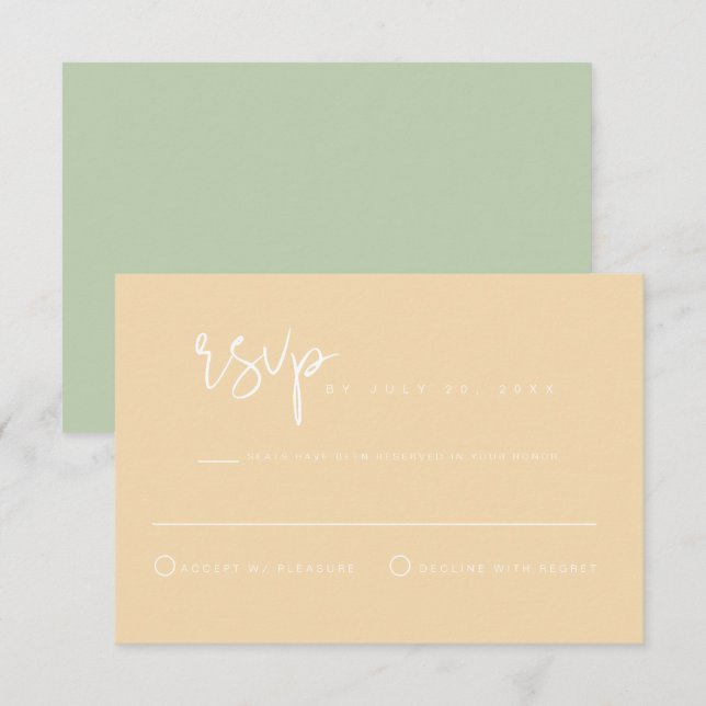 LEAH Vibrant Pastel Spring Wedding RSVP Card (Front/Back)