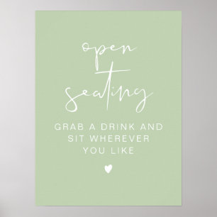 LEAH Vibrant Pastel Wedding Open Seating Sign