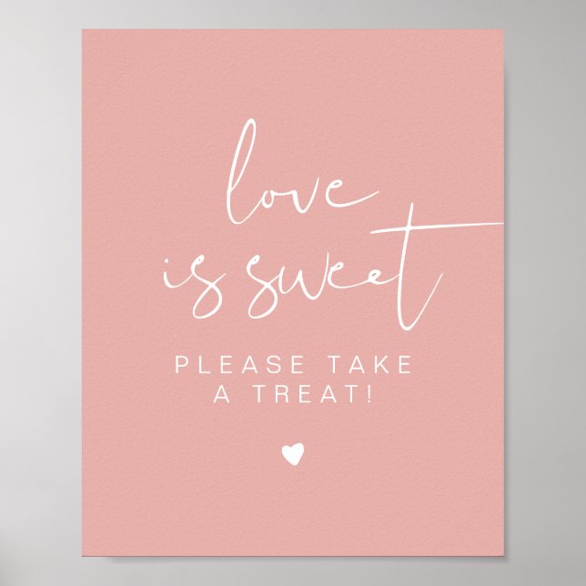 LEAH Vibrant Pink Love is Sweet Treat Favour Table Poster (Front)
