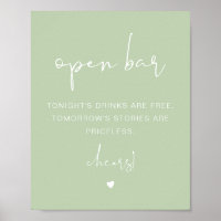 LEAH Vibrant Spring Pastel Funny Open Bar Sign