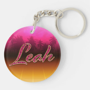 Leah Vorname Name golden pink Schlüsselanhänger Key Ring