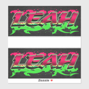Leah Vorname Name Graffiti Aufkleber Sticker