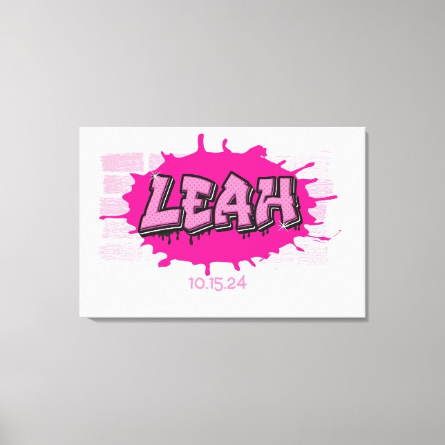 Leah Your Graffiti Name Brick Wall Sign In Board (Front)