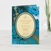 LeahG Blue Islamic Muslim Wedding Invites Nikah