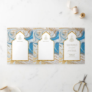 LeahG Blue Islamic Muslim Wedding Invites Nikah
