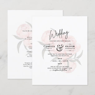 LeahG Blush Pink Floral OVERLAY Text Wedding
