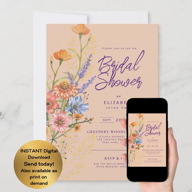 LeahG Boho Floral Spring Summer Flower Show Invitation (Creator Uploaded)